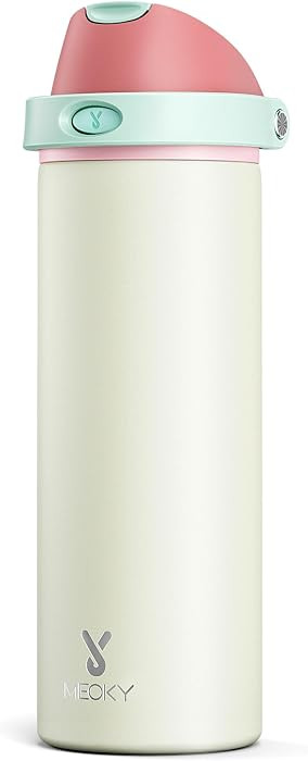 24 oz Insulated Water Bottle with Straw: Meoky Stainless Steel Metal Water Bottle with 2-in-1 Lid... | Amazon (US)