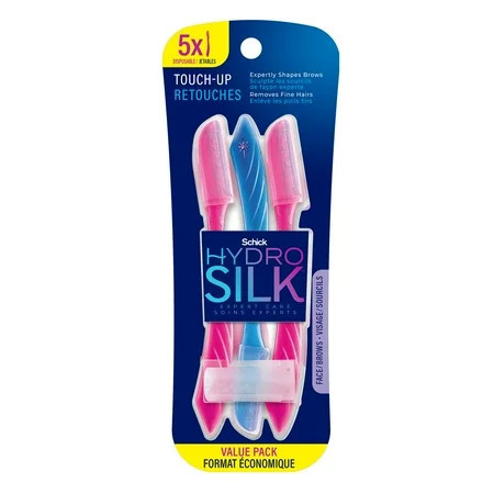 Schick Hydro Silk Touch-up Dermaplaning Tool with Precision Cover, 5 Ct, Womens Facial & Eyebrow Razor | Walmart (US)
