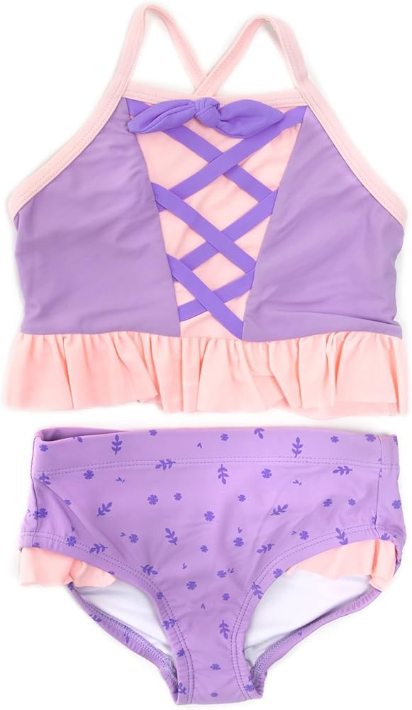 Little Adventures Child Rapunzel Princess Two-Piece Swimsuits UPF 50 Double-lined Machine Washabl... | Amazon (US)