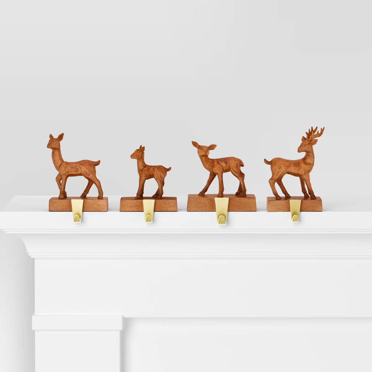 4pk Christmas Natural Carved Looking Deer - Wondershop™ | Target