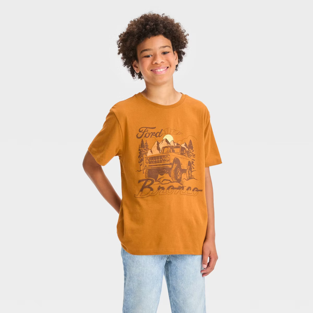 Boys' Bronco Short Sleeve Graphic T-Shirt - art class™ Brown | Target