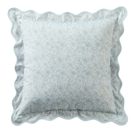 My Texas House Blue Floral Scallop 18" x 18" Outdoor Pillow | Walmart (US)