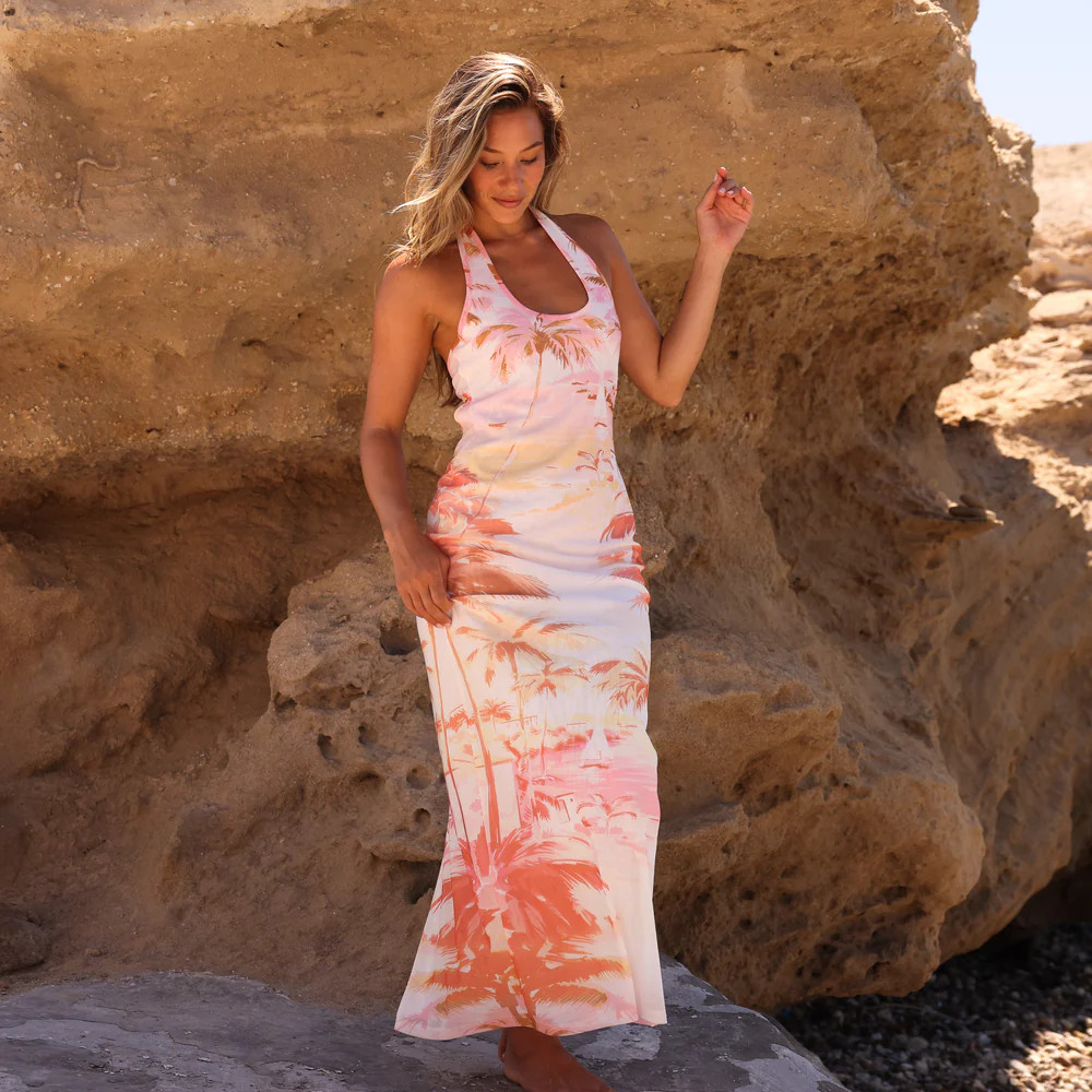 Halter Mesh Maxi Dress - Wild Skies | Kulani Kinis US