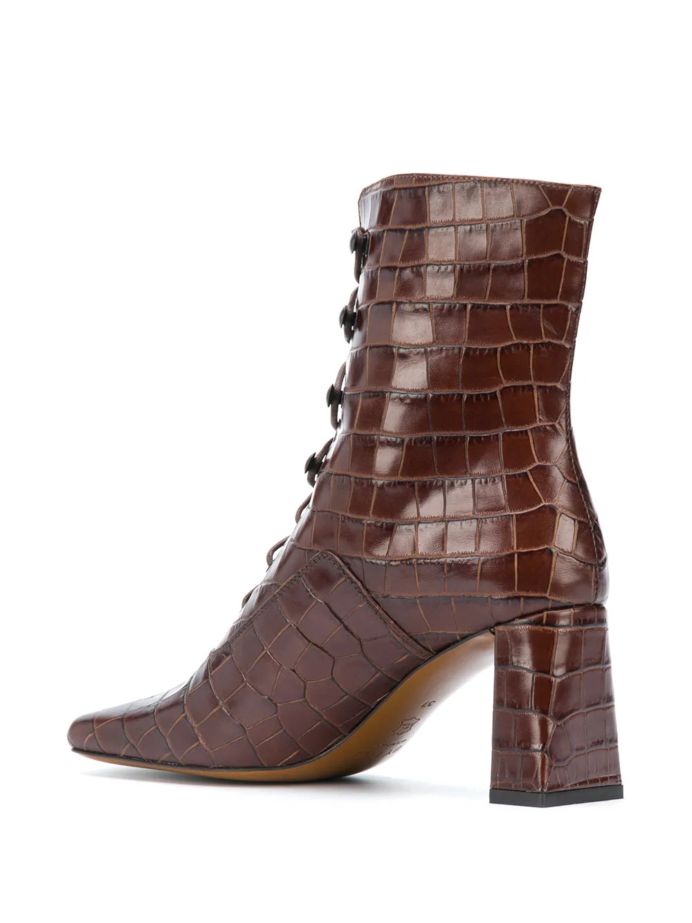 BY FAR square-toe Crocodile Ankle Boots - Farfetch | Farfetch Global