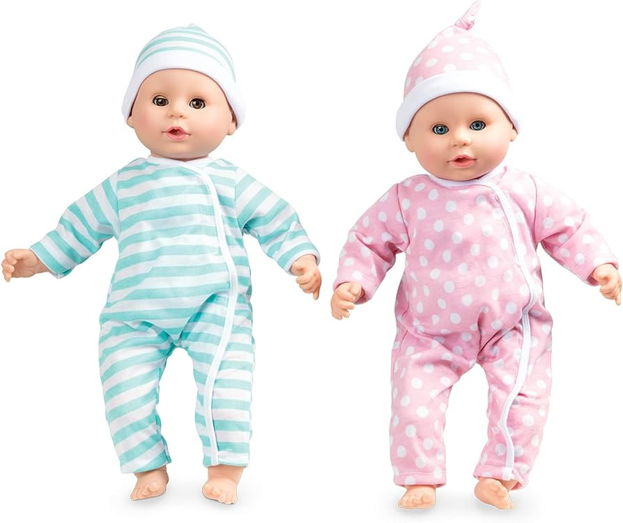 Melissa & Doug Mine to Love Twins Luke & Lucy 15” Light Skin-Tone Boy and Girl Baby Dolls with ... | Amazon (US)