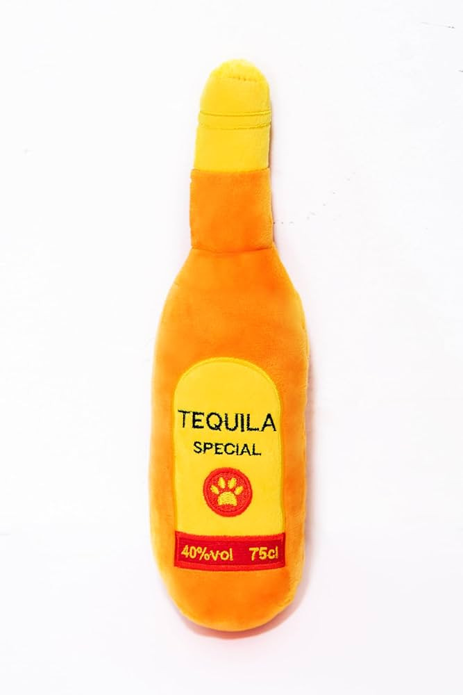 Plush Tequila Bottle Dog Toy with Squeaker, Plush Dog Toy for Birthday Gift, Holiday Party Favor ... | Amazon (US)