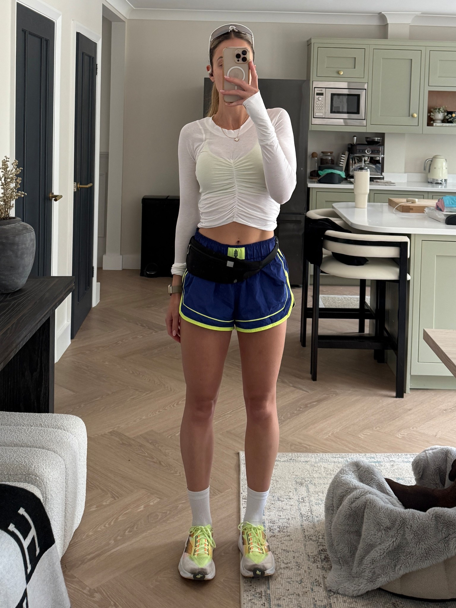 running ootd 💚✨🏃🏻‍♀️ love these shorts so much!! I wear a small in everything. This top is the perfect thickness for the uk 🌞 free people, running, activewear, gym, workout clothing 

#LTKspring #LTKsummer #LTKfitness