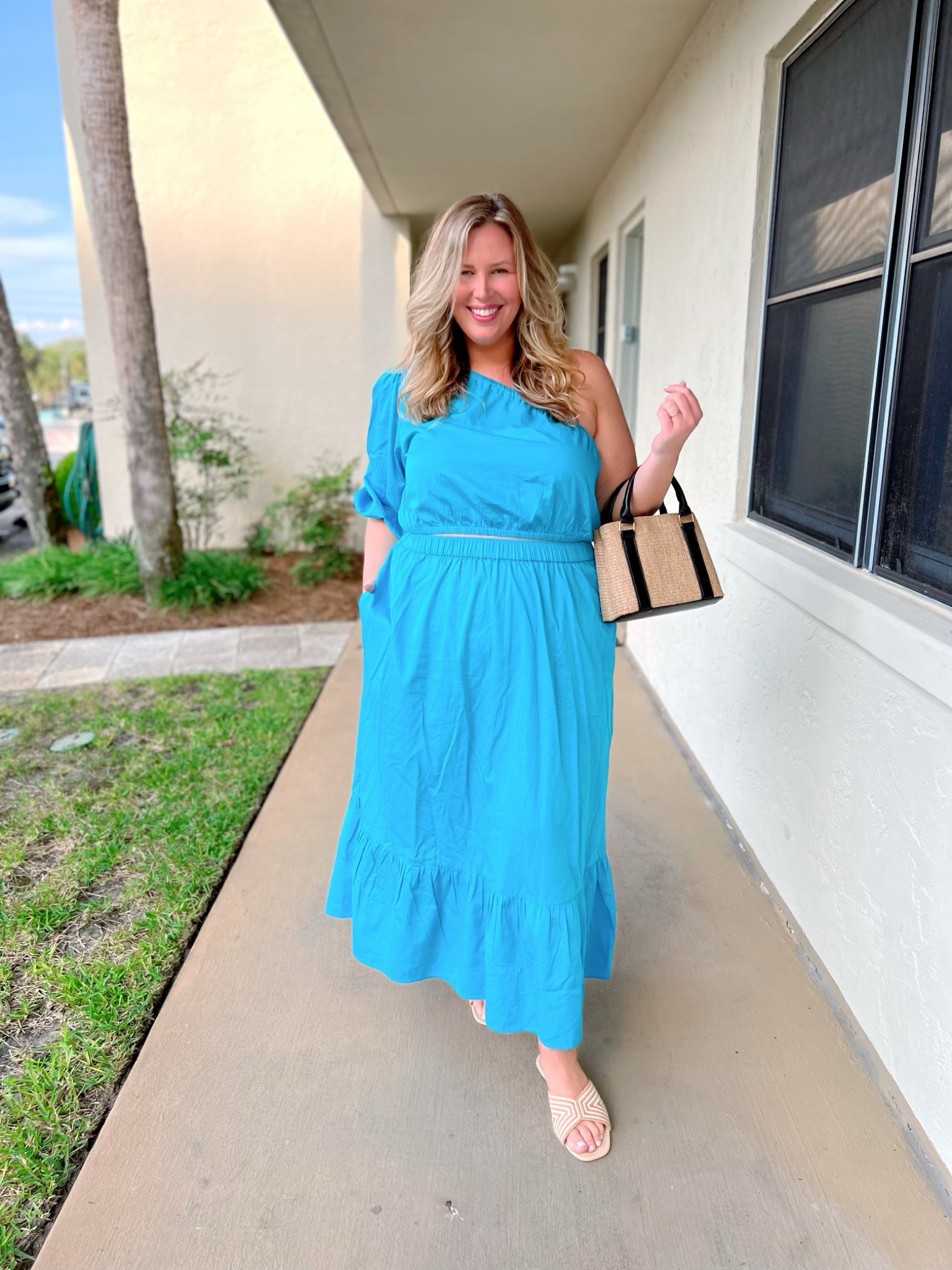 What I Wore: Beach Edition! I wore my new favorite XS-5X Amazon set to the local restaurant down the street for a family dinner with the kids one evening. It’s one of those easy to throw on instant outfits, that you can easily dress up or down. I can see myself dressing this up for a wedding or event, but also felt completely fine throwing it with sandals for a casual situation. The fabric is incredible, and I am not exaggerating when I tell you — I have been SO IMPRESSED with Amazon The Drop. I have consistently found that their 2x runs on the generous side for me, and even though this was too big I still wore it because I loved it so much. I paired it with my new favorite simple handbag and sandals again! I wore my favorite thin shorts and strapless bra underneath.

#LTKSeasonal #LTKtravel #LTKcurves