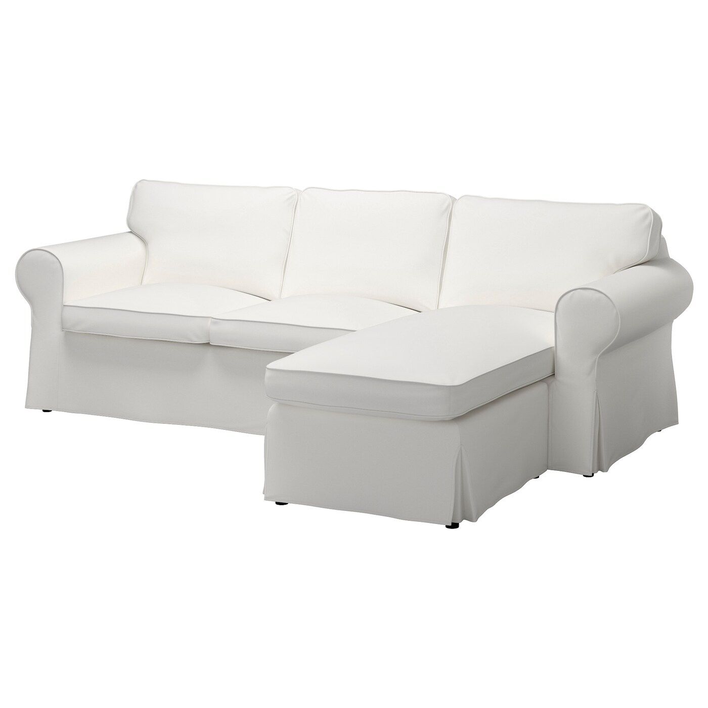 EKTORP 3er-Sofa - mit Récamiere Vittaryd, Vittaryd weiß - IKEA | IKEA (DE)