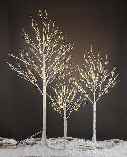 LIGHTSHARE LED Birch Tree Light Set - 4ft, 6ft, 8ft Trees with Warm White Lights - Indoor Outdoor... | Amazon (US)