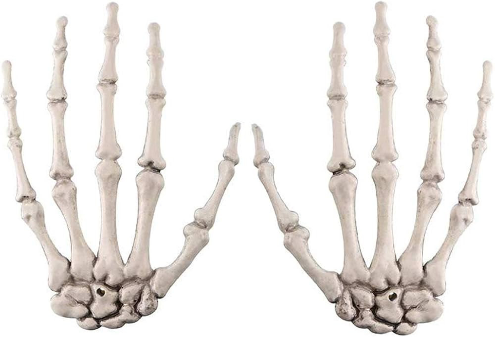 Hosfairy 1 Pairs Halloween Skeleton Hands Plastic Hand Skeleton Model for Halloween Decoration Te... | Amazon (US)
