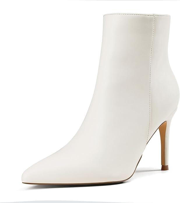 Elisabet Tang stylish fall winter heeled ankle boots for women 3.14 inch - Cute closed toe pointy... | Amazon (US)