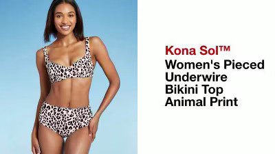 Women's Pieced Underwire Bikini Top - Kona Sol™ Animal Print | Target