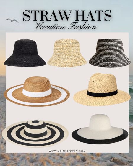 Straw hats - vacation fashion. Sun hats, beach hats, striped hat. 



#LTKSeasonal #LTKU #LTKStyleTip