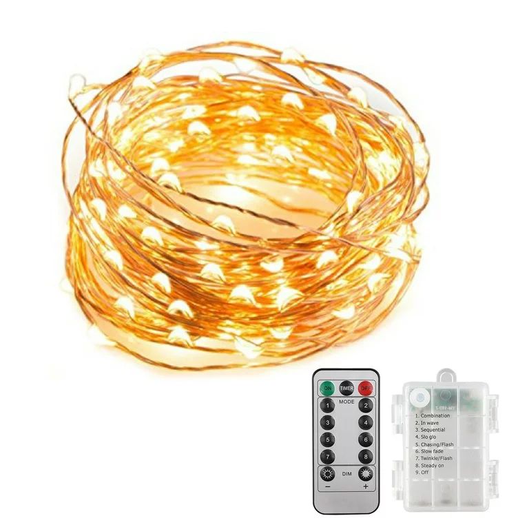 1 Pc,16/32ft 50/100LED Copper Battery Powered Multi Color Changing Fairy String Lights With Remot... | Walmart (US)