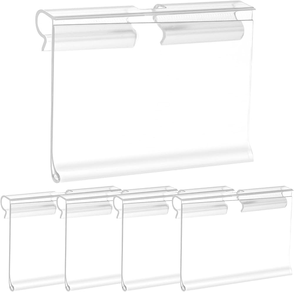 50 Pack Reusable Plastic Wire Shelf Label Holder, For Pantry Retail Merchandise Shopping Mall Store  | Amazon (US)