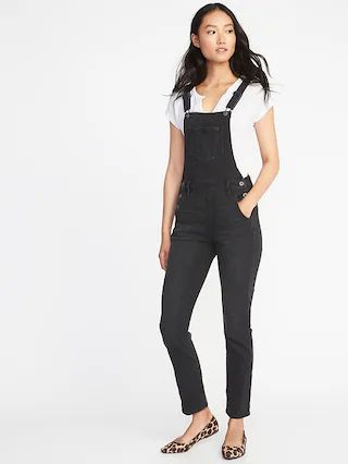 Straight Black Jean Overalls for Women | Old Navy (US)