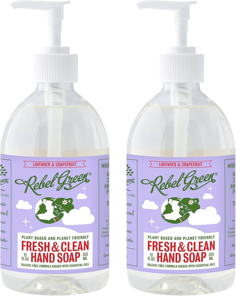 Rebel Green Fresh & Clean Hand Soap - Natural Liquid Hand Soap for Bathroom & Kitchen - Lavender ... | Amazon (US)