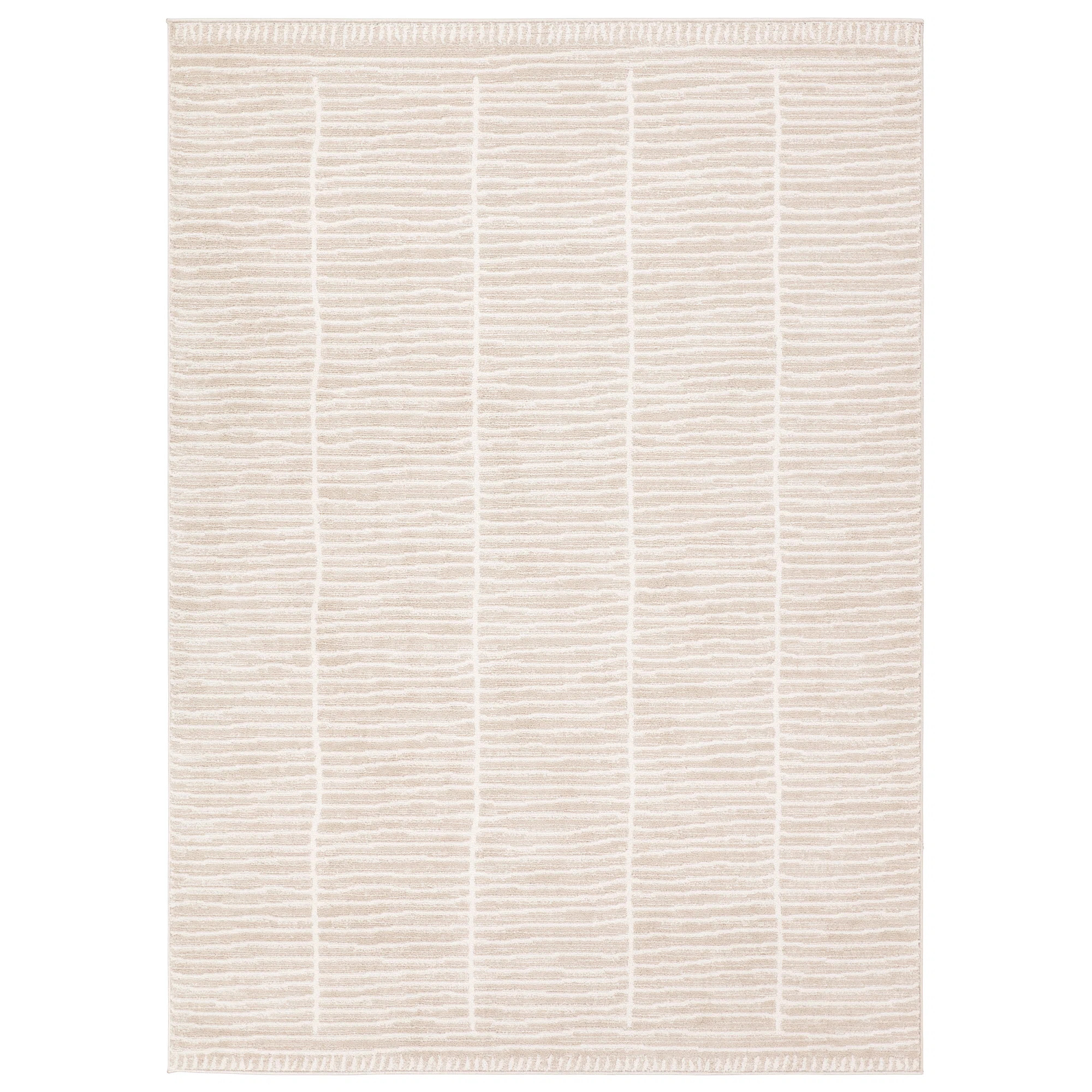 Vibe by Union Rustic Loehrke Powerloomed Stripes Tan/Taupe Area Rug | AllModern