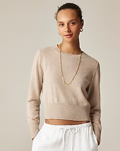 Cashmere shrunken crewneck sweater | J. Crew US