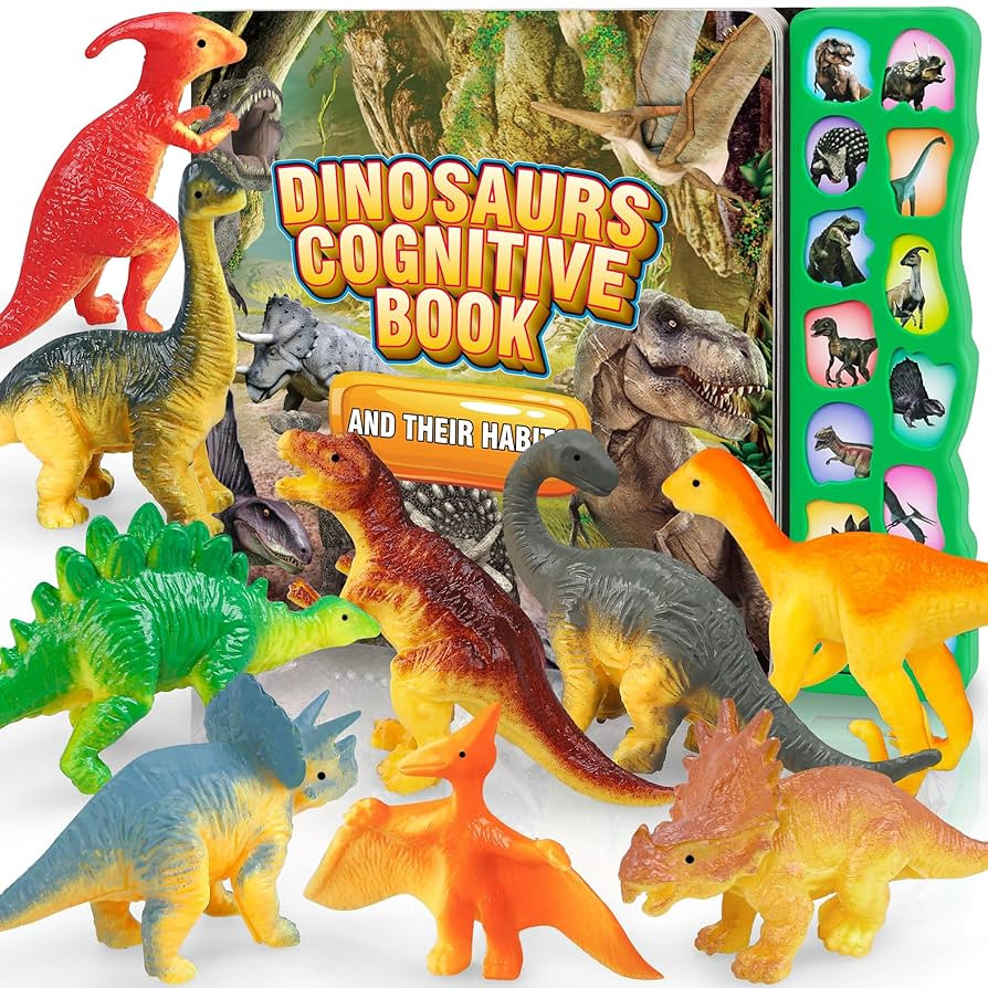 Dinosaur Toys,Dinosaur Sound Book with Pack of 12 Toy Figures,Realistic Roars,Interactive Perfect... | Amazon (US)