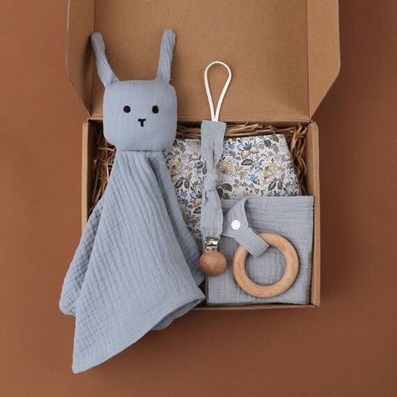 Blue Bunny Blanket Baby Gift Box  Baby Boy Baby Shower Gift  | Etsy | Etsy (US)