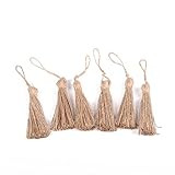 PIXNOR Key Tassel Burlap Jute Rope Tassel Charm for DIY Craft Hanging Decoration | Amazon (US)
