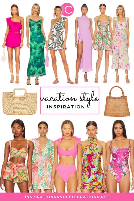 Resort wear - Vacation outfit ideas - Tropical dresses - Vacation outfits - Spring vacation outfits - Cocktail dress - Bikinis - Swimwear - Maxi dresses - Floral dresses - Vacation style 

#LTKswim #LTKstyletip #LTKtravel