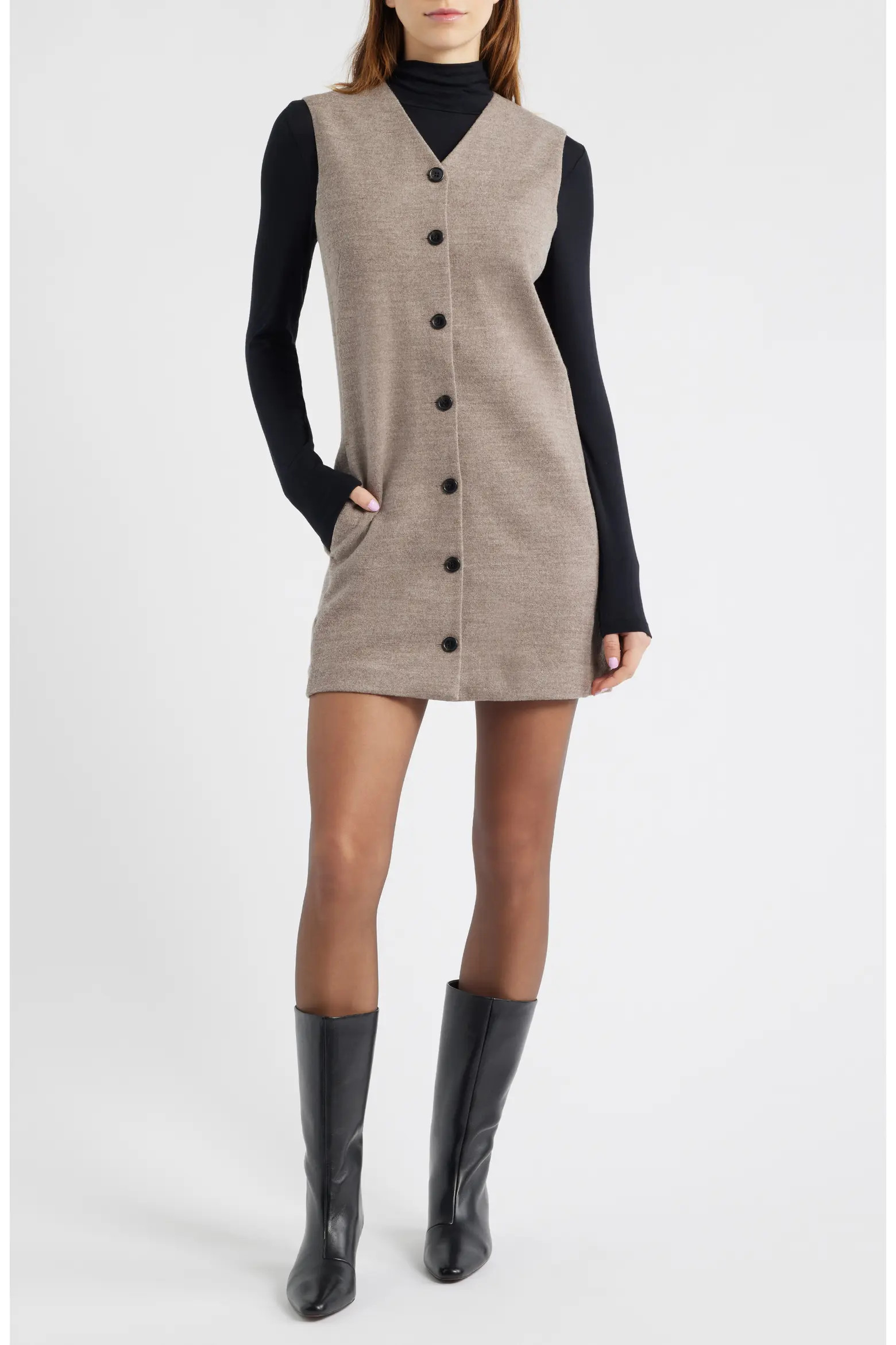 Wool & Cotton Blend Shift Minidress (Women) | Nordstrom | Nordstrom
