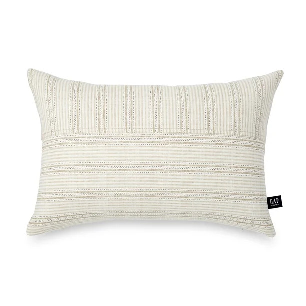 Gap Home Blocked Ticking Stripe Outdoor Pillow, Khaki, 12"x18" - Walmart.com | Walmart (US)