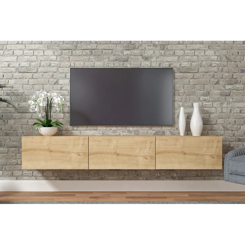 Ozge Floating TV Stand for 80" TVs - Sleek, Wall-Mounted Media Console | Wayfair North America