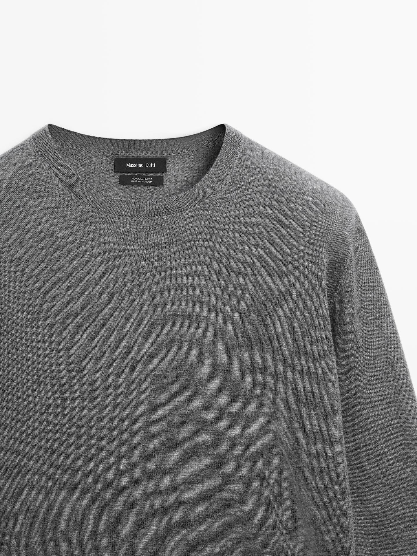 Knit 100% cashmere crew neck sweater · Anthracite Grey, Navy Blue, Greenish, Black · Sweaters |... | Massimo Dutti US