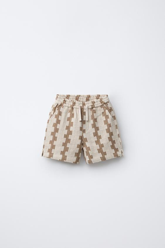 PRINTED TEXTURED SHORTS | Zara US