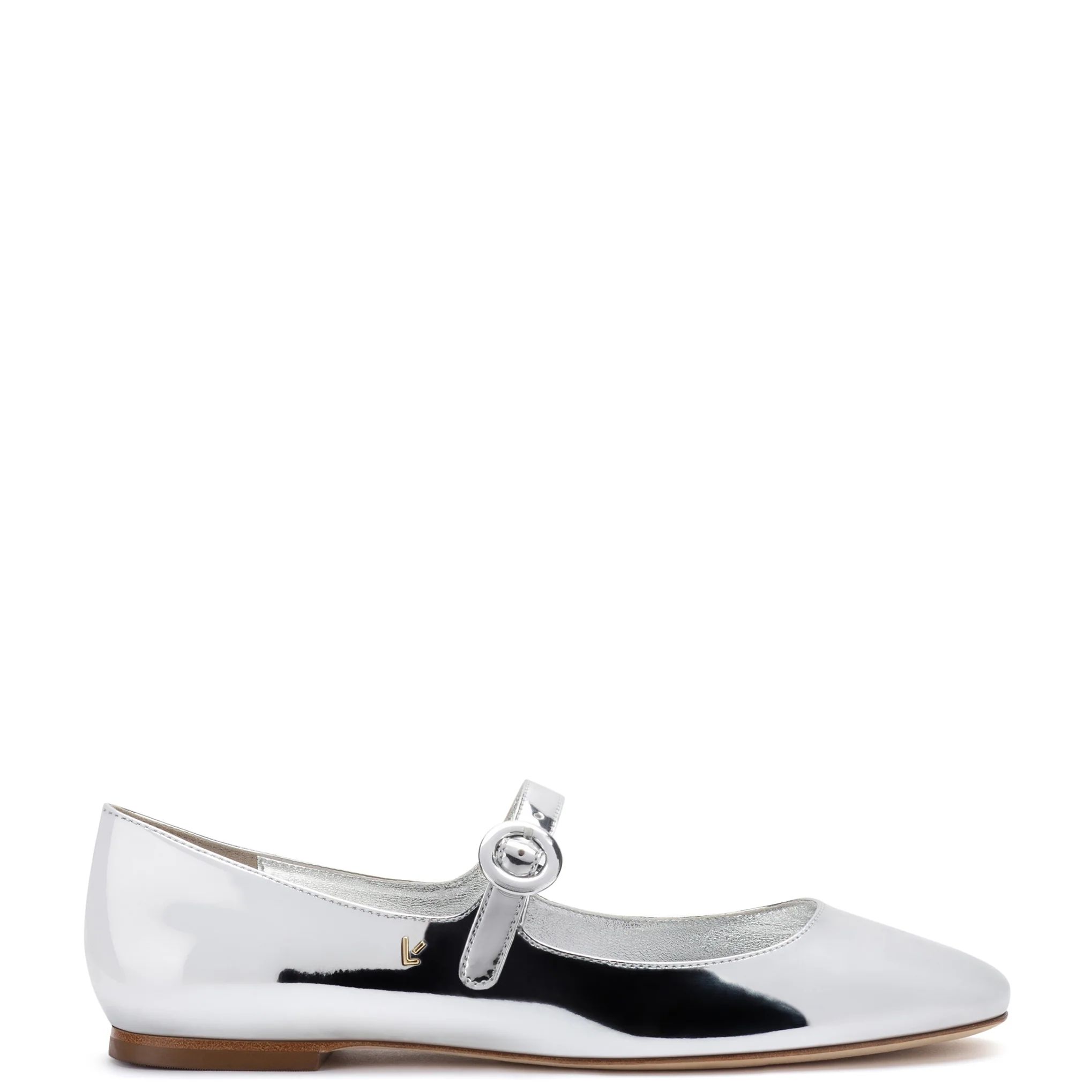 Blair Ballet Flat In Silver Specchio | Larroude