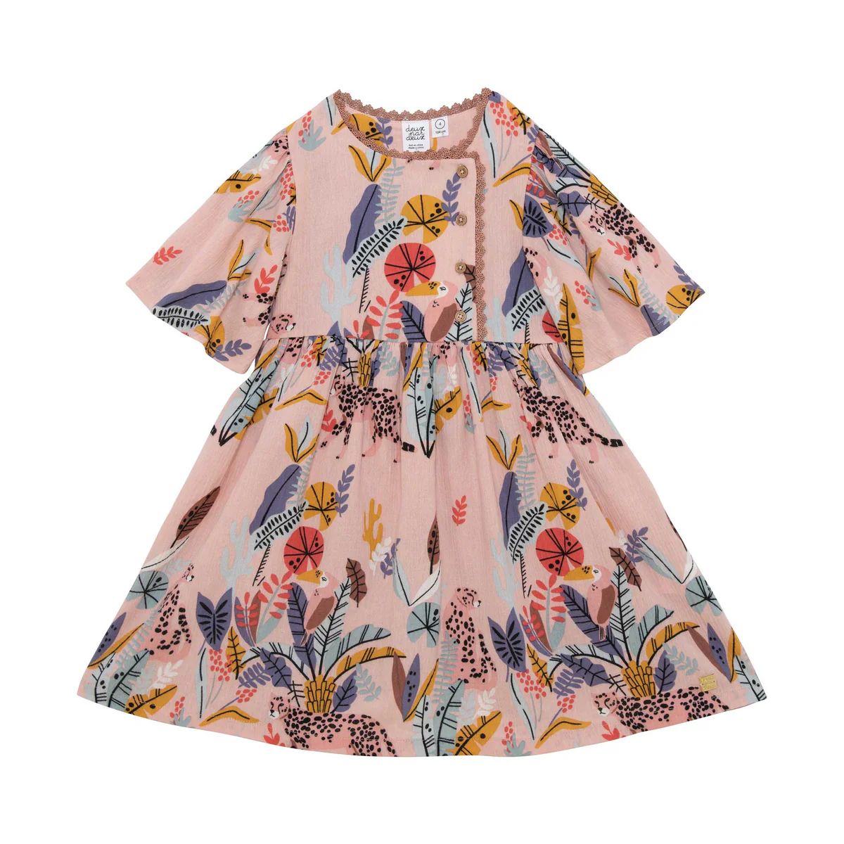 Jungle Printed Dress | Deux par Deux Childrens Designer Clothing