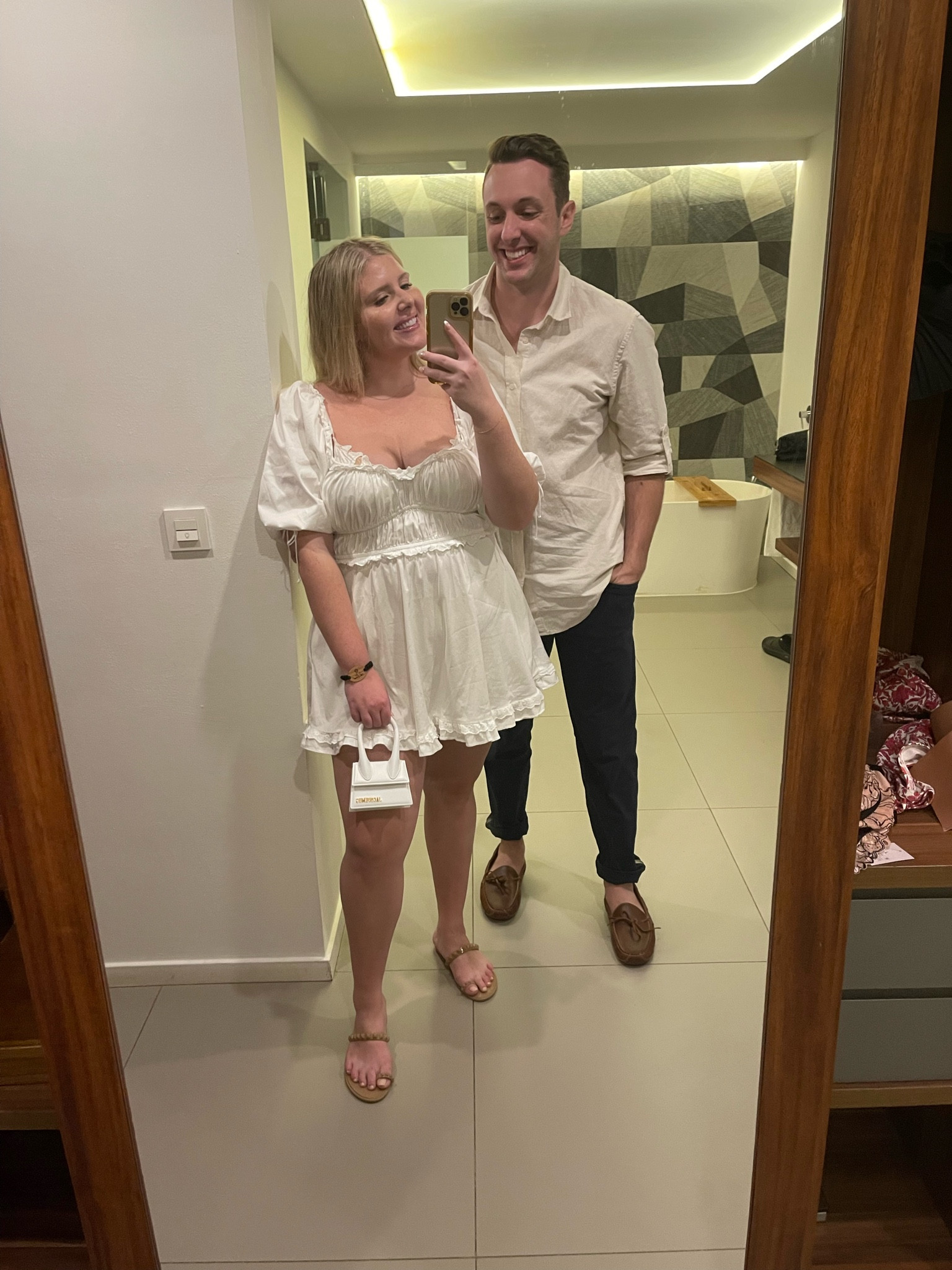 Honeymoon outfits! 
For love or lemons dress - wearing L for length, runs short! 
Mini white Jacquemus bag 
Tan flip flops 


#LTKSeasonal #LTKtravel #LTKwedding