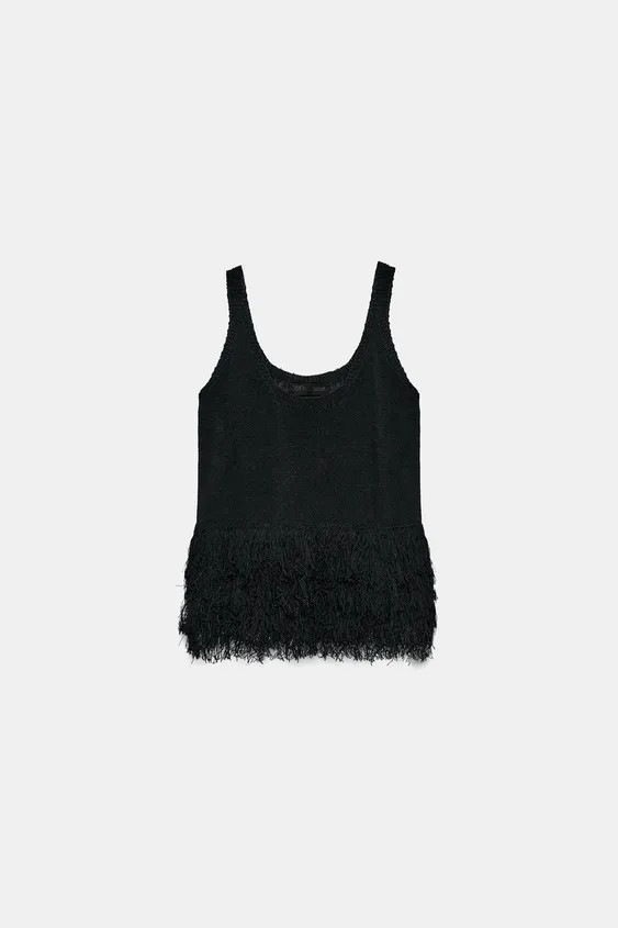 FRINGED KNIT TOP | Zara UK
