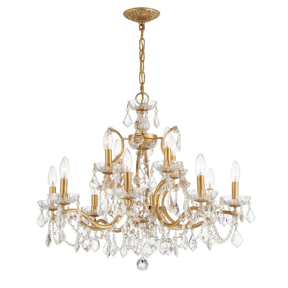 Gold Leaf and Crystal Chandelier - Large | Shades of Light