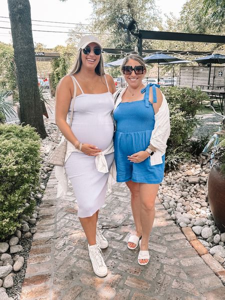 Bump style! We are both wearing tts. Mine isn’t online so linking similar. I would be an XL in her blue romper with bump (the long length is usually a little too long/modest for my preference). Cute 4th of July option! Size down in my sneakers  

#LTKFind #LTKSeasonal #LTKbump