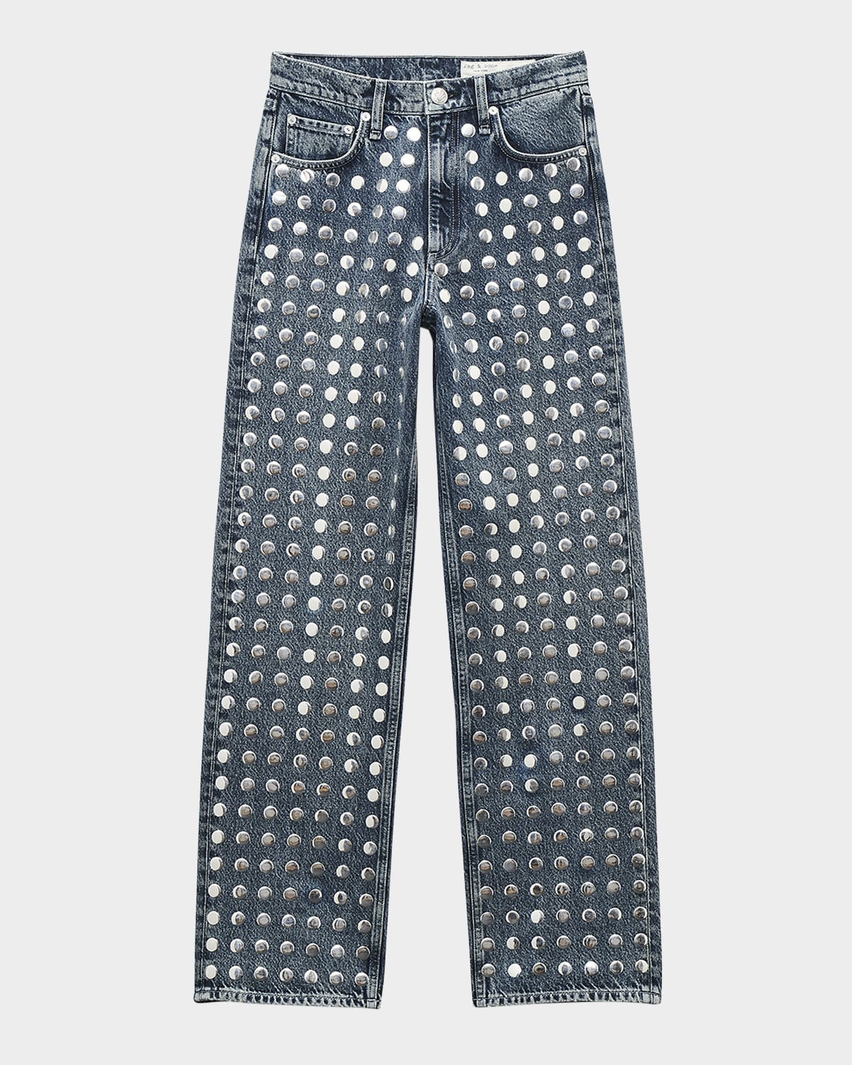 Shea Embellished High-Rise Relaxed Jeans | Neiman Marcus