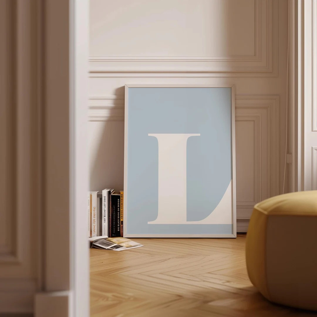 Letter L Print - Single Letters Poster - Light Blue Wall Art - L Poster - Big Letters for Wall - ... | Etsy (US)