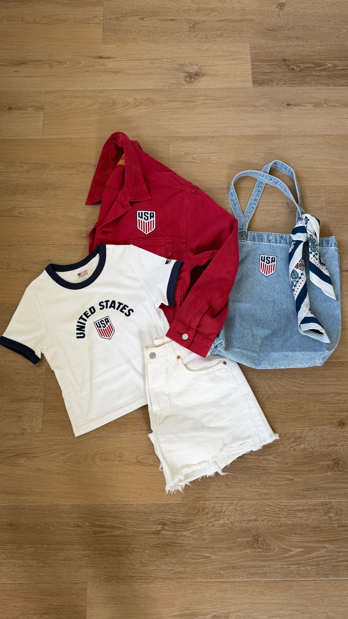 USA outfit ideas! Wearing tts 28 in shorts and med top + jacket.

USA outfit, Levi’s ribcage shorts, jean shorts, distressed denim shorts, tote, USA tote, scarf, jean jacket, 4th of July outfits, July 4th outfits, soccer game outfit
@levi  #levisltkpartner

#LTKSeasonal #LTKSaleAlert #LTKootd