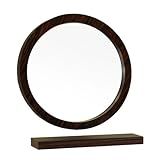 Bellaterra Home 804338-MIRROR 21.7-Inch Round Mirror, Wood, Ebony, Zebra | Amazon (US)