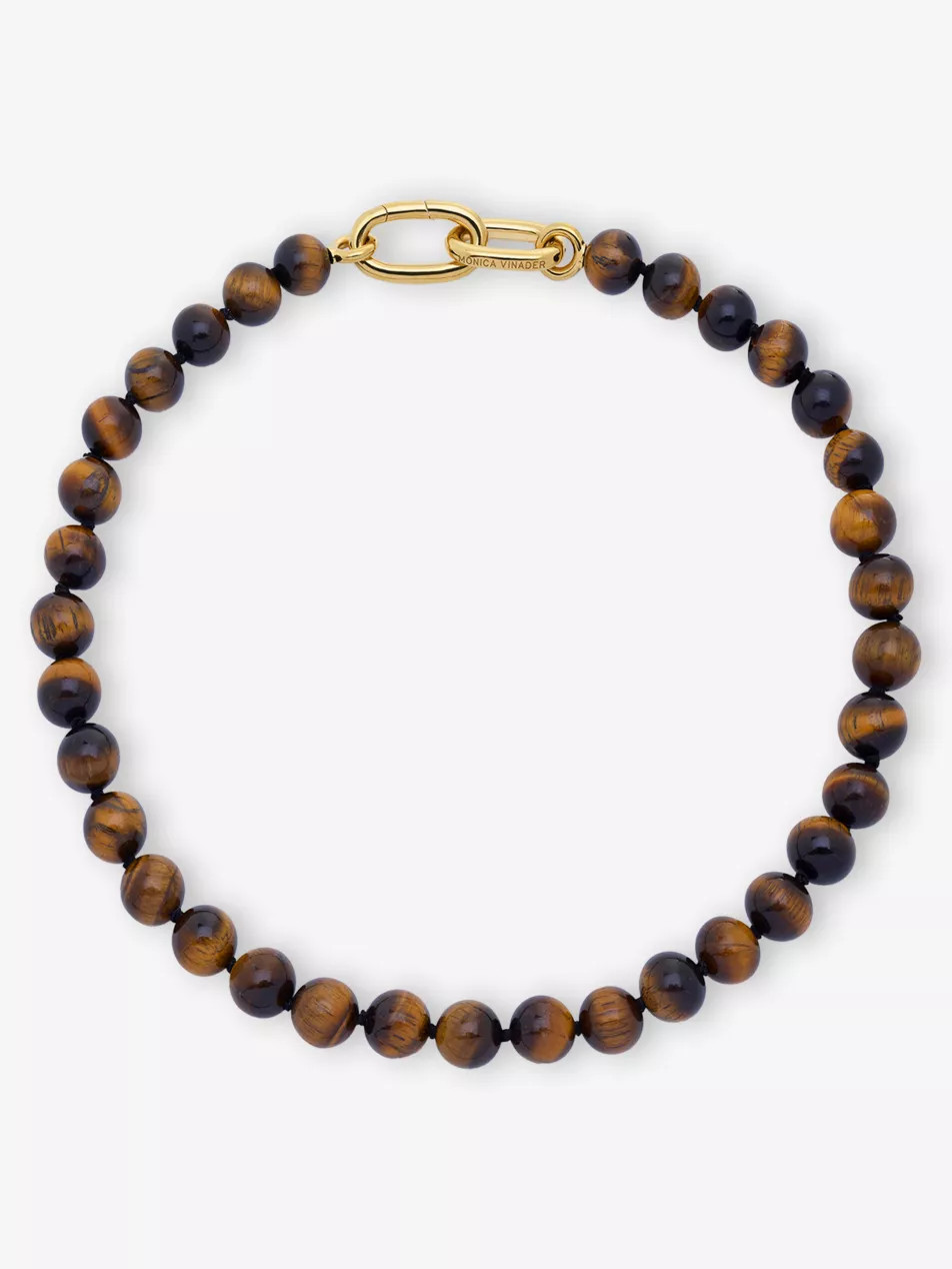 Kate Young 18ct Yellow Gold Vermeil And Tiger's Eye Necklace | Selfridges