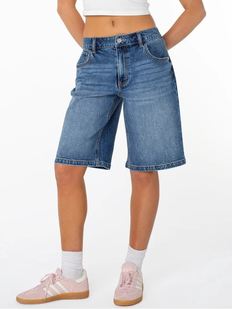 Celebrity Pink Women's and Women's Plus Relaxed Denim Jorts, Sizes XS-XXXL | Walmart (US)