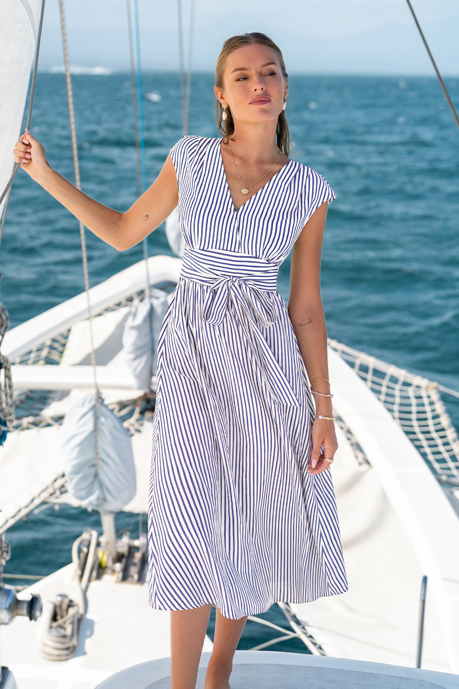 Away for a While Striped Maxi Dress | Cupshe US