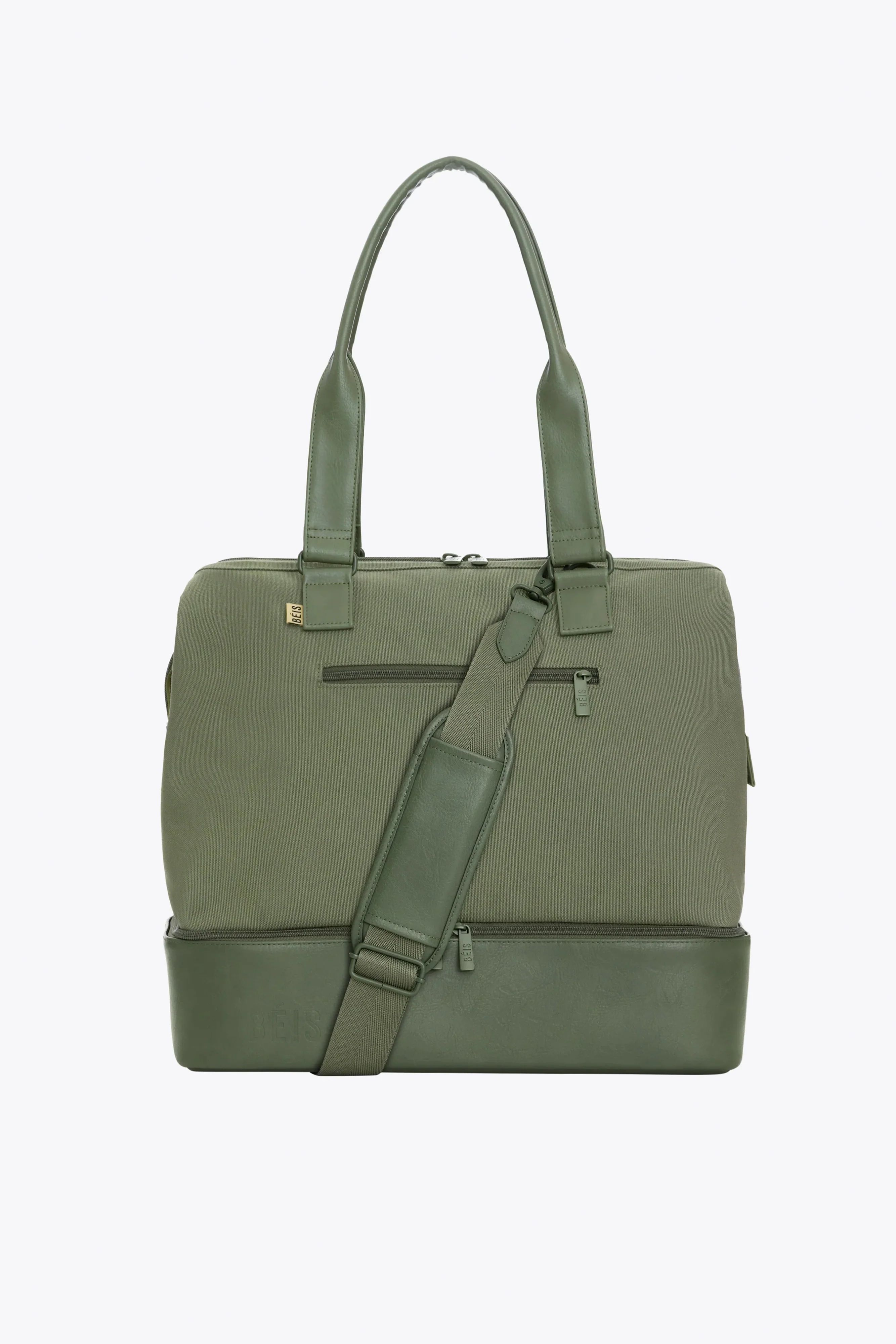 BÉIS 'The Mini Weekender' in Olive - Small Olive Green Duffle & Weekend Bag | BÉIS Travel