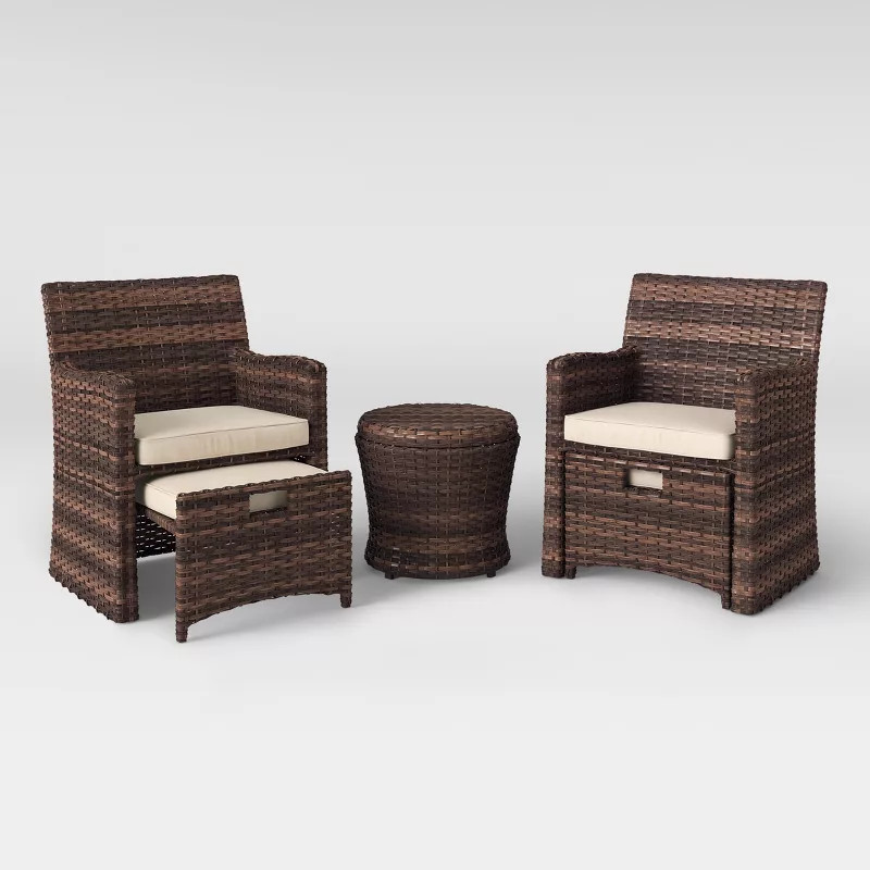 Halsted 5pc Wicker Small Space Patio Furniture Set - Threshold™ | Target