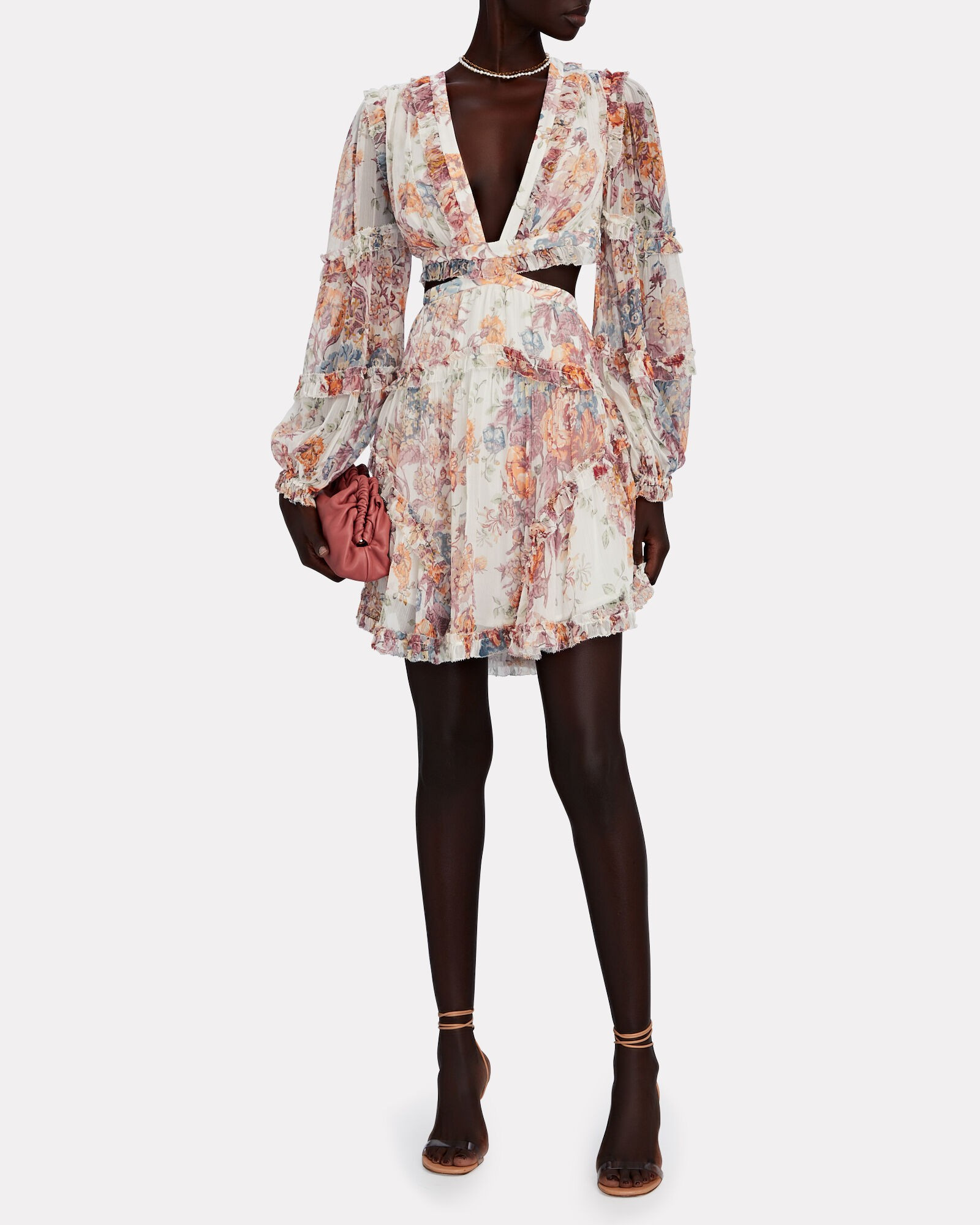 Pattie Cut-Out Floral Georgette Mini Dress | INTERMIX