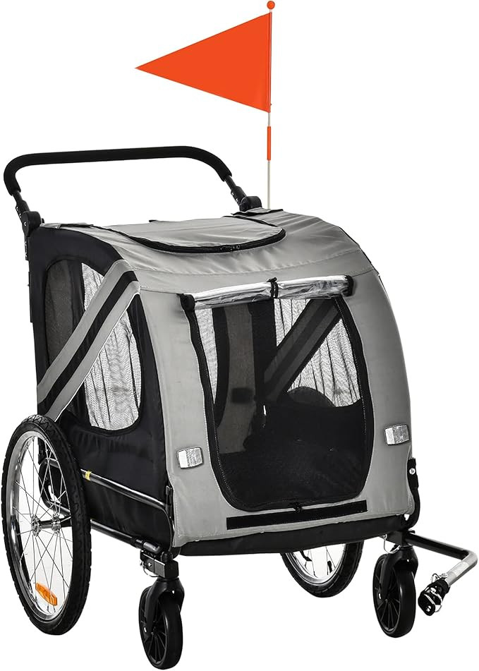 Aosom Dog Bike Trailer, 2-in-1 Dog Wagon Pet Stroller for Travel with Universal Wheel Reflectors ... | Amazon (CA)